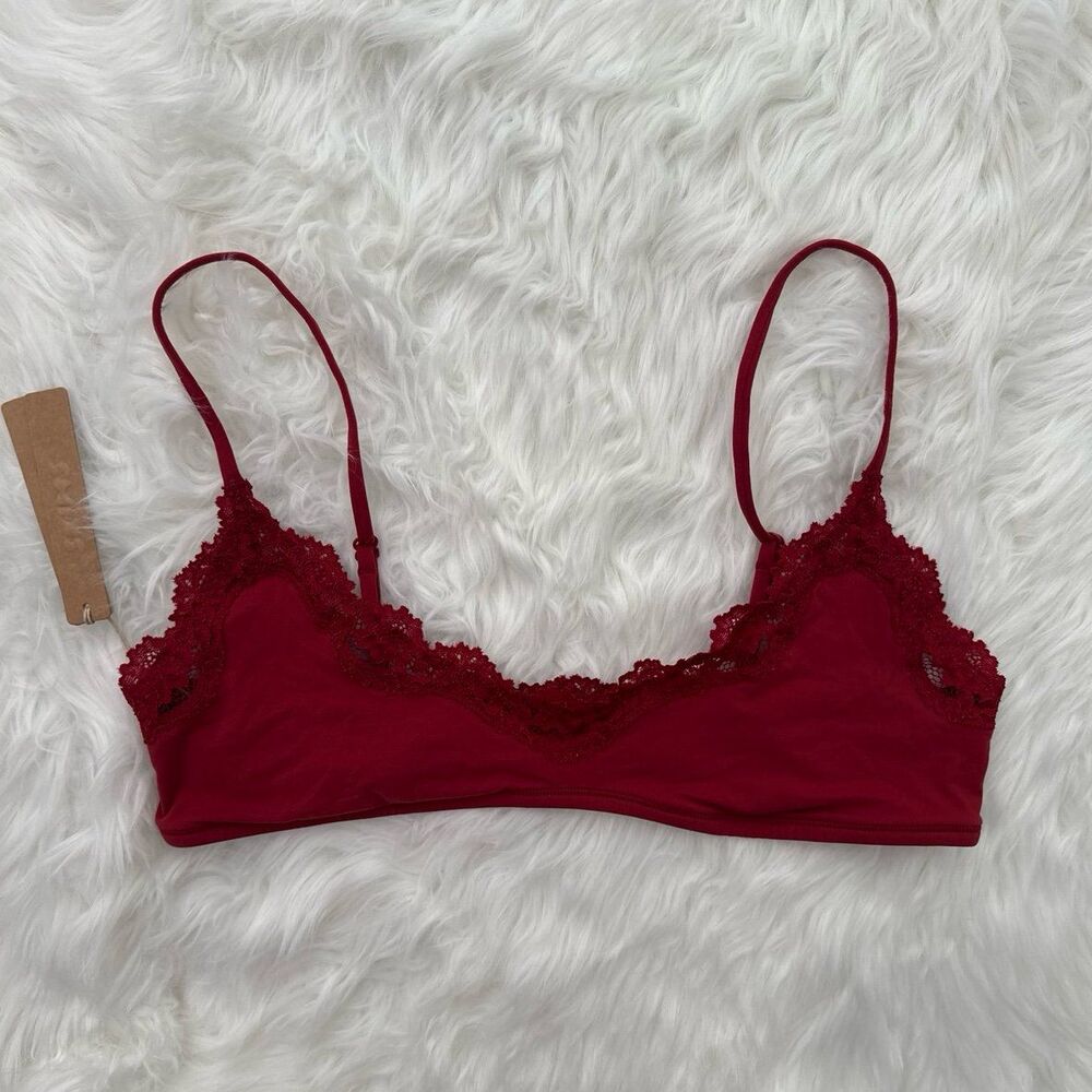 Skim Fits Everybody Lace Scoop Bralette Brick Size Large - Picture 1 of 8